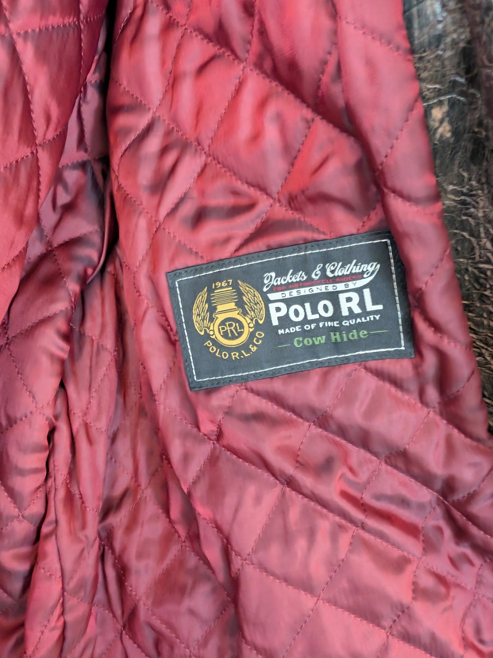 Ralph Lauren Vintage Men's Hand Painted Brown Distressed Leather Rider Jacket - Picture 14 of 16